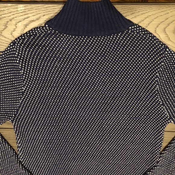 90s IZOD Boys Soft Cotton Knit Pullover Button Neck Navy Blue/White Sweater~Lg - Picture 5 of 6